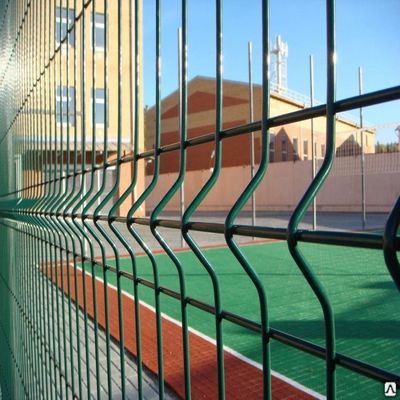 3d pagar komersial galvanis baja PVC dilapisi 3d melengkung segitiga lentur kawat las mesh