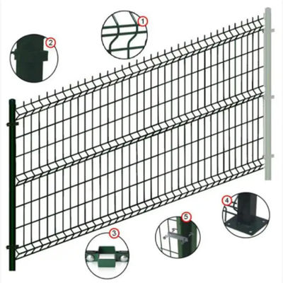 Hijau PVC dilapisi 3D Bending melengkung Welded Wire Mesh Taman Pagar Panel Outdoor