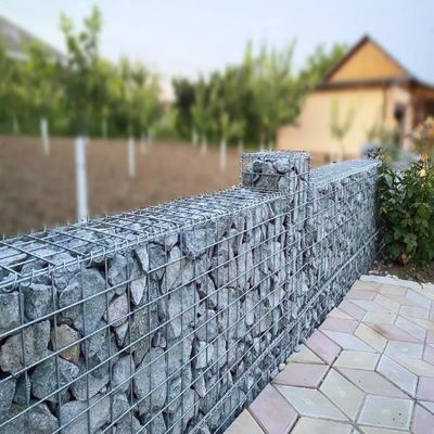 Galvanis Dilas Gabion Kandang Dinding Penahan Batu Gabion Mesh Pagar Taman Batu Diisi Kotak untuk Pagar Taman