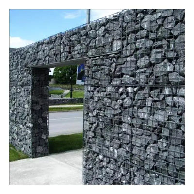 Keranjang Gabion 2x1x1M 2x1x0.5M Kotak Keranjang Batu Gabion Berat Dinding Gabion Galvanis Las