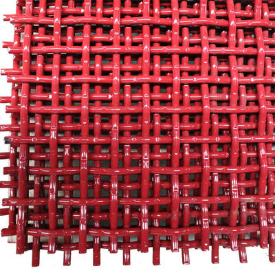 Woven Wire Mesh Umur panjang Bullet PVC Anti Rust Crimped Wire Mesh