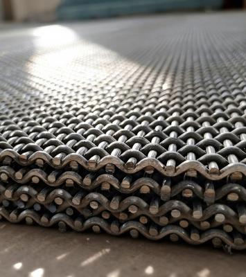 Wire Mesh Crimped tahan suhu tinggi dengan bukaan khusus dan beberapa pilihan bahan untuk penggunaan industri