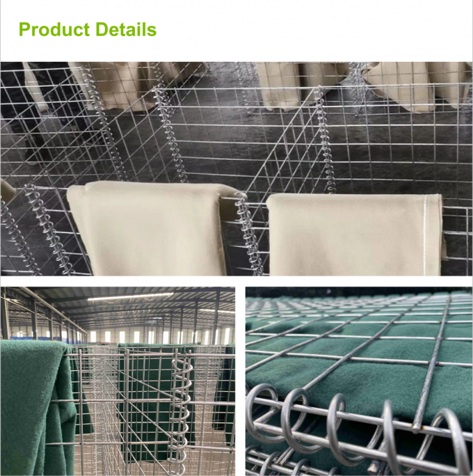 Heavy Duty Mil1 Mil7 Hesco Bastion Barrier Sandbags lubang heksagonal 4