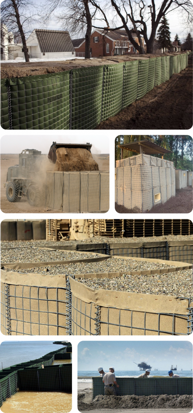Heavy Duty Mil1 Mil7 Hesco Bastion Barrier Sandbags lubang heksagonal 5