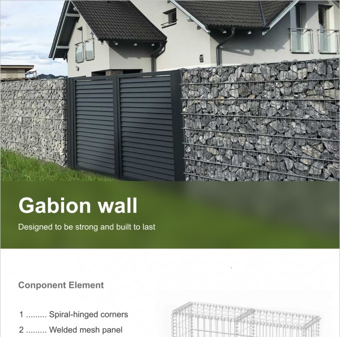 Galfan 200x100x50 Gabion Metal Planter Box Gabion Rock Box Anti Korosi 2