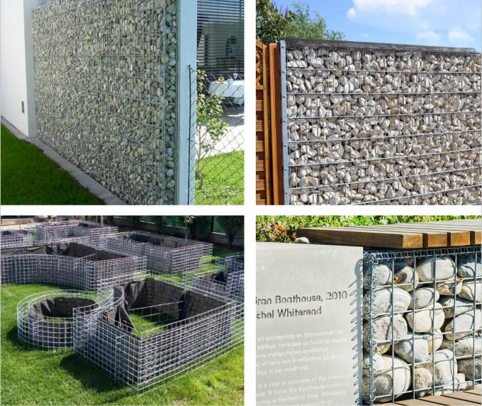 Galfan 200x100x50 Gabion Metal Planter Box Gabion Rock Box Anti Korosi 4