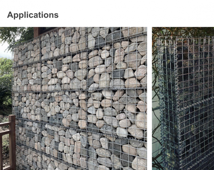 Dinding penyangga Gabion Galvanis Kotak Batu Kandang Las 200x100x50cm 14