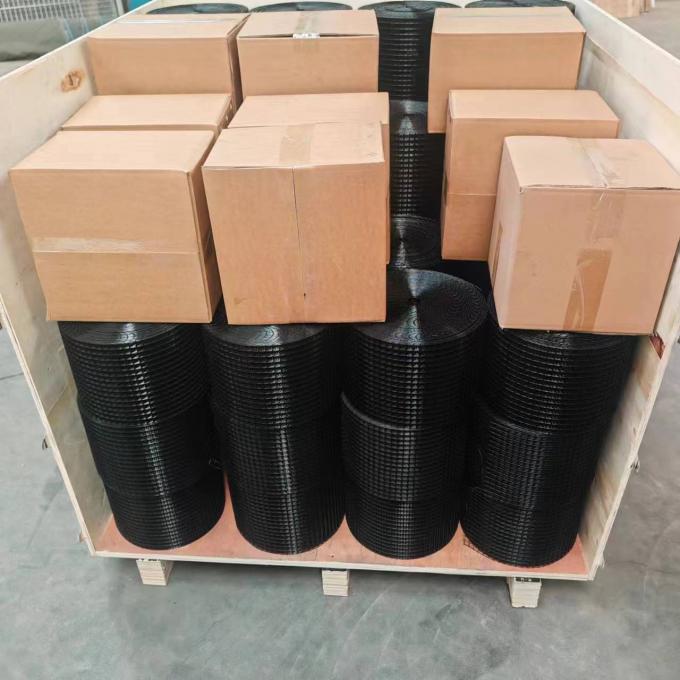 Pagar Kawat Dilas Dilapisi PVC Hitam Persegi 1/2 Wire Mesh Dilas Galvanis dalam Gulungan 12